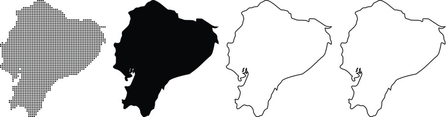 Fototapeta premium Hand made Ecuador map vector illustration featuring solid outline and silhouette styles perfect for geographic and infographic design By Adobe i