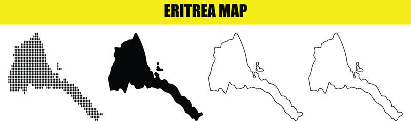 Hand made Eritrea map vector illustration showing different styles perfect for geographic and infographic designs By Adobe illustrator