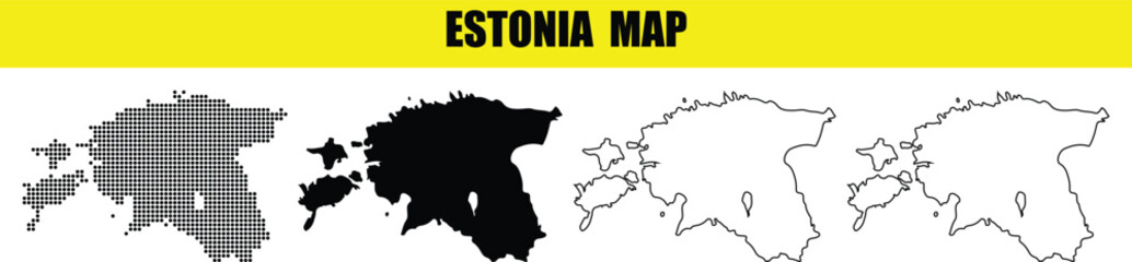 Hand made Estonia map vector illustration with different styles perfect for geographic and travel designs By Adobe illustrator © Masud010
