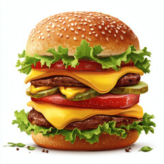 hamburger on a white background