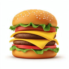 hamburger on a white background