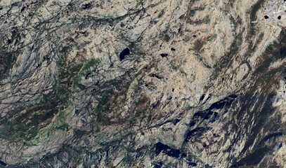 Yosemite National Park, USA: High-Resolution Aerial View of Granite Cliffs, Deep Valley, and Sierra Nevada Forest