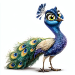 peacock isolated on white background