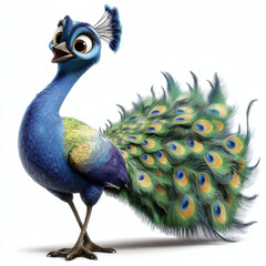 peacock isolated on white background