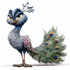 peacock isolated on white background