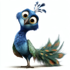 peacock isolated on white background