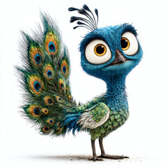 peacock isolated on white background