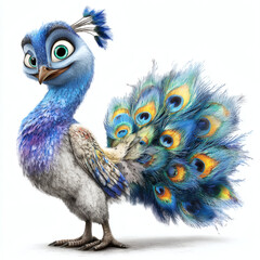 peacock isolated on white background