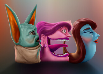 Creative alphabet characters designed with expressive emoji-style emotions &mdash; a fun fusion of letters and faces representing different moods for entertainment and design concepts.