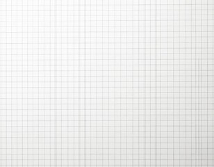 Clean white paper with light grey grid pattern, ready for use. Blank squared sheet useful for writing, drawing, math, design. Provides neutral background for notes, school work, tech plans, business