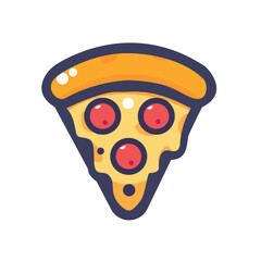 Cheerful Cartoon Pizza Slice With Pepperoni Toppings Illustration