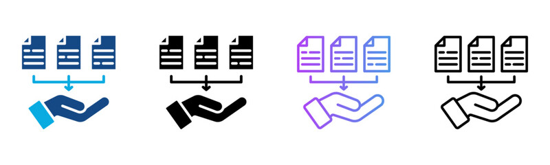 Data Icon Multiple Style Vector Illustration
