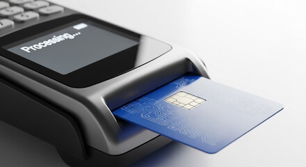 Credit card payment processing transaction on pos terminal