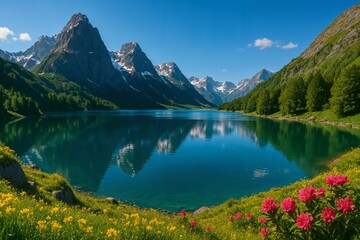 alpine lake in the mountains