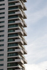 architecture, building, apartment, city, windows, urban, sky, skyscraper, balcony, construction, office, house