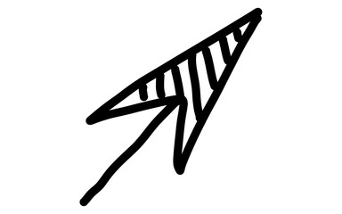 Hand Drawn Forward Arrow with Lined Texture Head Doodle Vector