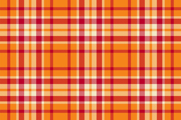 Classic tartan plaid pattern featuring warm orange, red, and cream hues. A seamless textile design, perfect for backgrounds, apparel, and decorative projects.