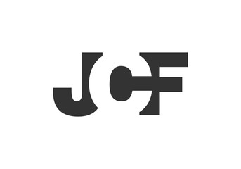 JCF logo design. Initial letter J C F bold font style for tech startups, consulting, corporate branding. Creative company name, headlines typography identity, trendy logotype.
