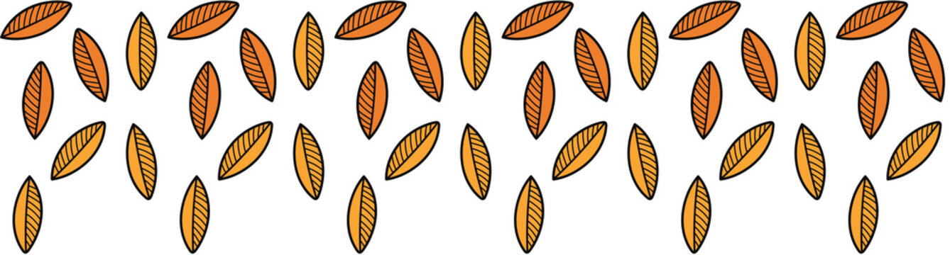 Golden Autumn Foliage Border: An abstract border design with repeating patterns of autumn leaves in various shades of gold and bronze, creating a visual harmony and celebration of fall. 