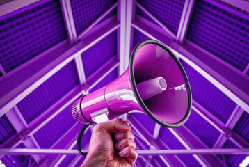 Amplified Voice, Bold Purple Hue