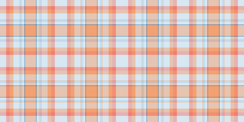 Soft plaid pattern with peach, blue,  neutral tones. Perfect for backgrounds, textiles, or graphic designs evoking comfort and a vintage aesthetic.