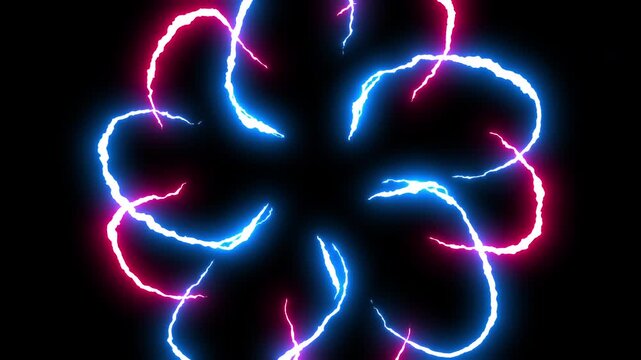 Glowing neon energy swirls and bursts radiate with anime intensity, ideal for action overlays, magic effects, or electrifying intros