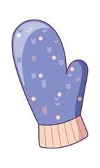 Knitted mitten winter style cartoon
