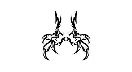 Intricate Tribal Eagle Claw Design with Sharp Talons and Symmetrical Composition vector art