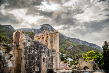 Fototapeta premium Bellapais Abbey. Kyreina District, Cyprus. Color tone tuned