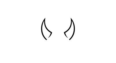Minimalist devil horns illustration against white backdrop for modern design concepts