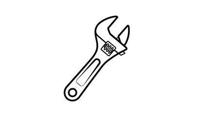Adjustable Wrench Isolated Illustration, A Versatile Tool for Mechanical Tasks and Repair Projects