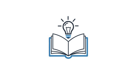 Unveiling Knowledge An Open Book with Lightbulb Icon Symbolizing Education and Innovation