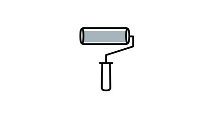 Paint roller illustration presenting artistic renovation with painting tool icon