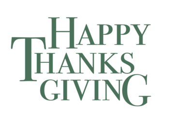 Happy Thanksgiving modern serif PNG, no background
