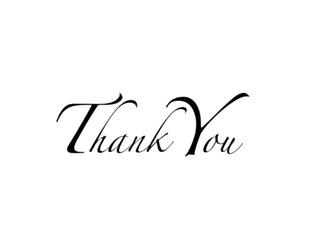Thank you calligraphy PNG, no background
