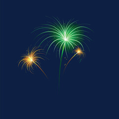 Fototapeta premium Bright celebration sparks light up the night, abstract black backgrounds with dandelion or firework-like stars for a happy holiday