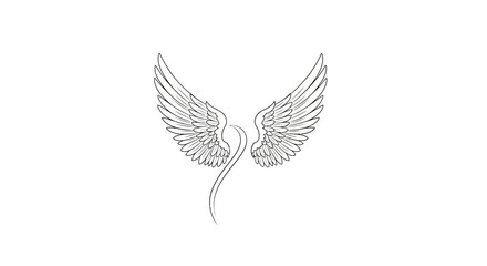 Stylized angel wings in minimalist design, evocative of freedom and spirituality