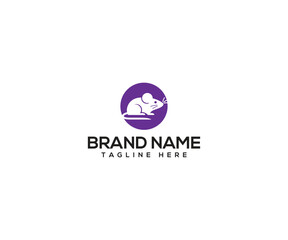 Modern Logo Design: A simple, sleek logo features a mouse silhouette with clean lines and an elegant style. 
