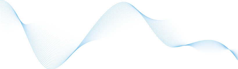 Plakat abstract illustration of blue colored wavy lines background