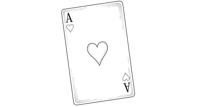 Minimalist ace of hearts illustration showcasing simple design and classic card games emblem
