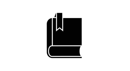 Minimalist Book Icon with Bookmark Symbolizing Knowledge and Literary Pursuit