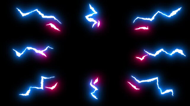 Neon electric bursts lines, ideal for action reveals, anime effects, and energetic intros, overlays
