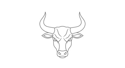 Monochrome vector artwork capturing an isolated bull head with sharp focus and minimalist lines