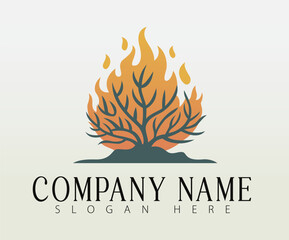 A logo design concept inspired by the biblical burning bush.