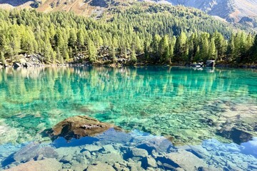 Lagh da Saoseo is a mountain lake at an altitude of 2,029 meters above sea level in Val da Camp in the municipality of Poschiavo in the Swiss canton of Graubünden. 