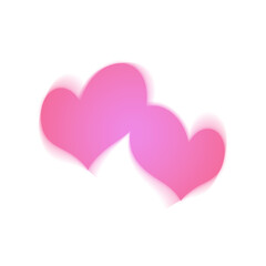 Two pink heart shapes on a transparent background
