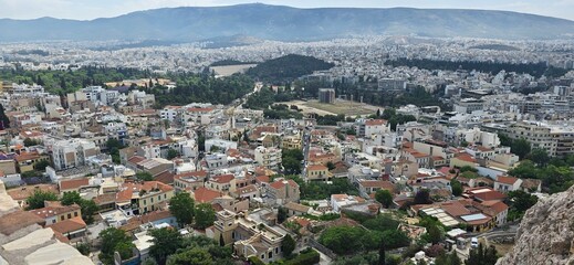 Fototapeta premium City panoramic view of Athens, Greece, seen from the acropolis.