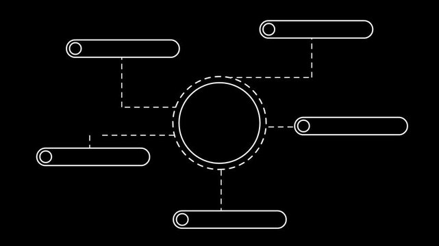 5 way animation with transparent line style