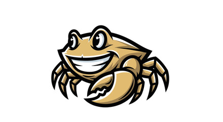 Cartoon Crab with a Big Smile and Claws.