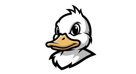 Cartoon Duck Head with Determined Expression and Sharp Details.